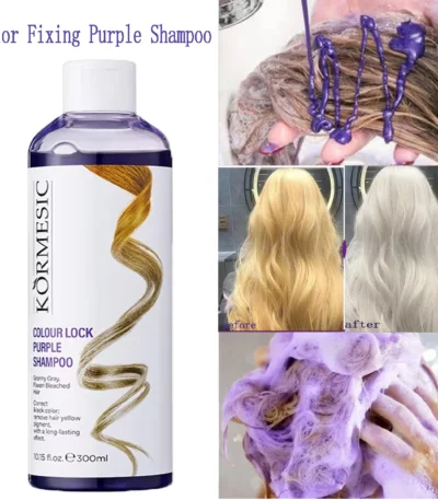 300Ml Color Fixing Purple Shampoo Lock Color Cover Gray Hair Fade Yellow After Bleach Hair Dye Long Lasting Non-irritating Care 1
