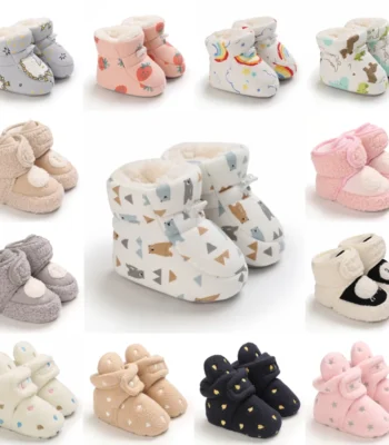 Winter Snow Baby Boots Multiple Colors Warm Fluff Balls Indoor Colloidal particle sole Infant Newborn Toddler Baby Shoes 1