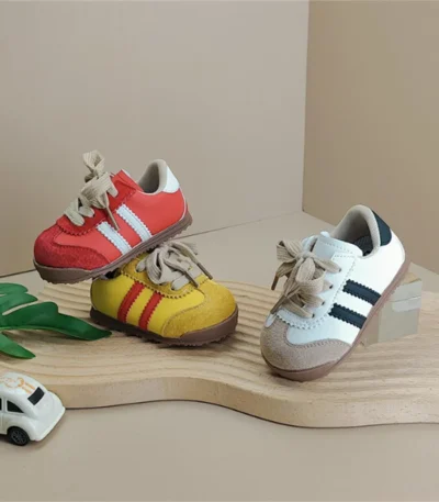 2025 New Autumn Baby Shoes Leather Toddler Boys Sneakers Red Girls Sport Shoes Soft Sole Fashion little Kids Shoes EU 15-25 1