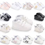 Baby Sneakers Kids Fashion Design White Non-slip Casual Shoes Boy Girls Hook Breathable Sneakers Toddler Outdoor Shoes
