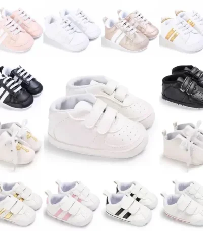 Baby Sneakers Kids Fashion Design White Non-slip Casual Shoes Boy Girls Hook Breathable Sneakers Toddler Outdoor Shoes 1