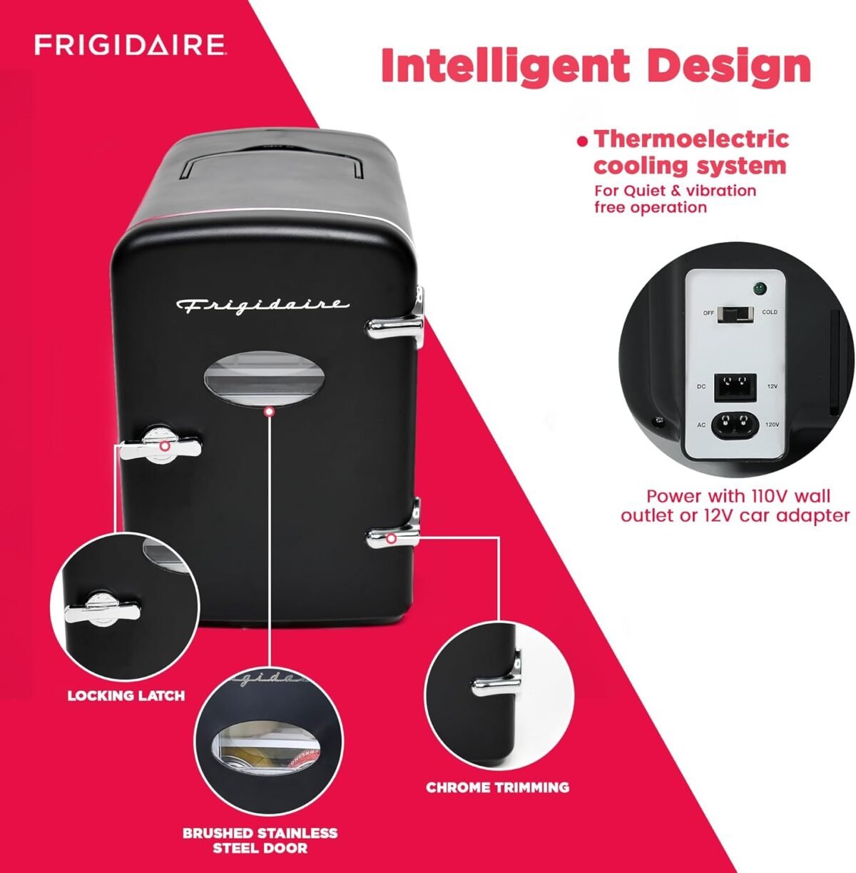 1752247293 frigidaire retro mini personal fridge cooler holds up to 9 cans portable compact ac plug 12v car charger – black.jpg