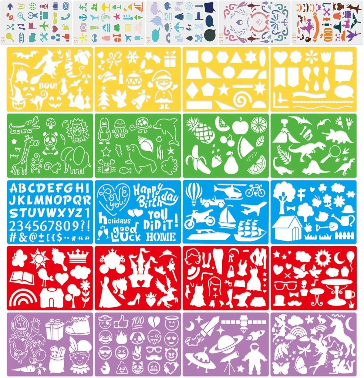 1752293599 stencil drawing kit for kids 25 pcs plastic drawing stencils with 400 shapes great birthday gift for boy girl.jpg