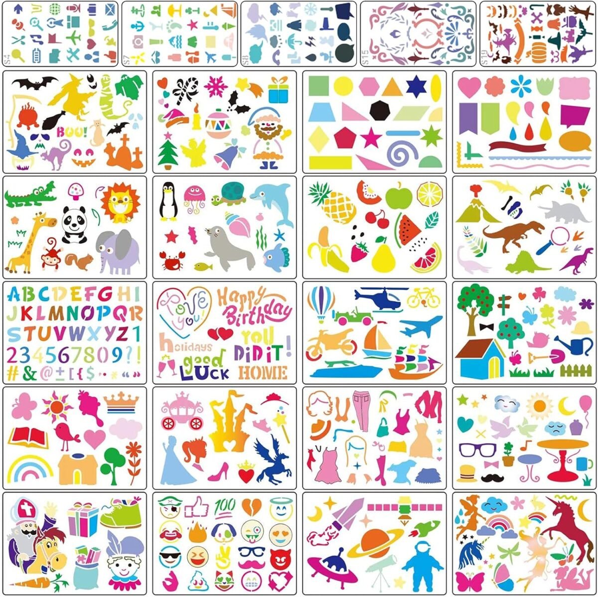 1752293601 stencil drawing kit for kids 25 pcs plastic drawing stencils with 400 shapes great birthday gift for boy girl.jpg