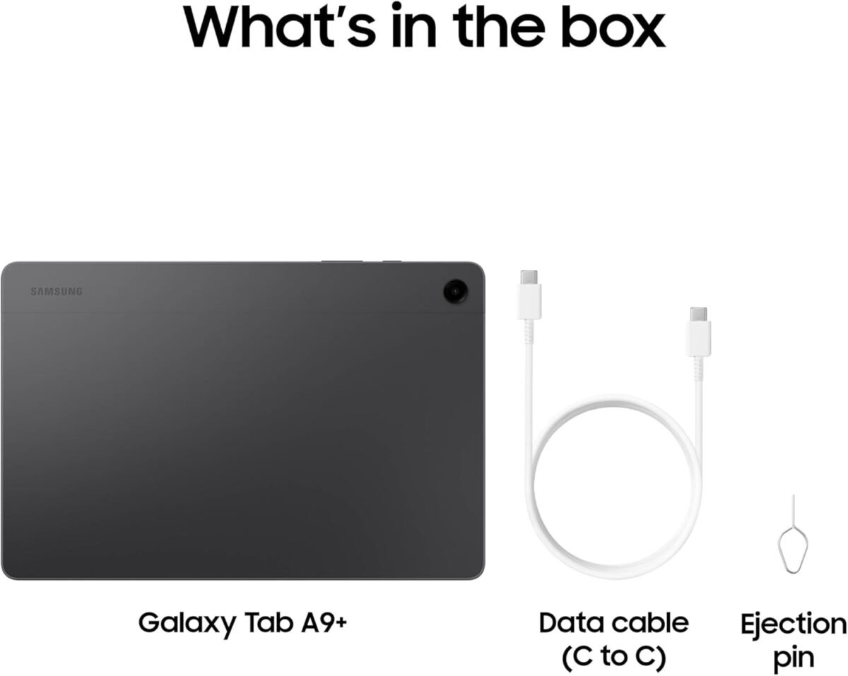 1752324469 samsung galaxy tab a9 tablet 11 64gb android tablet big screen quad speakers upgraded chipset multi window display slim light durable design us version 2024 graphite.jpg
