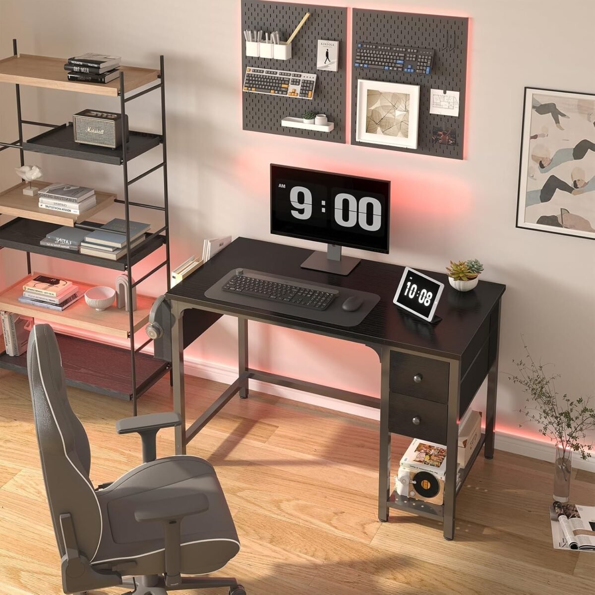 1752345195 lufeiya computer desk with fabric drawers 40 inch reversible gaming desk for small space home office modern simple study writing table pc desks for bedroom black.jpg