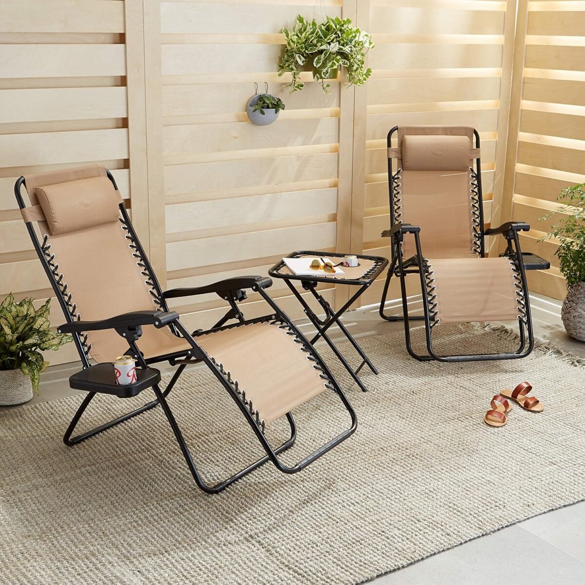 1752346327 amazon basics outdoor patio mesh adjustable zero gravity lounge chair recliners set of 2 with side table 35 x 26 x 43 inches beige.jpg