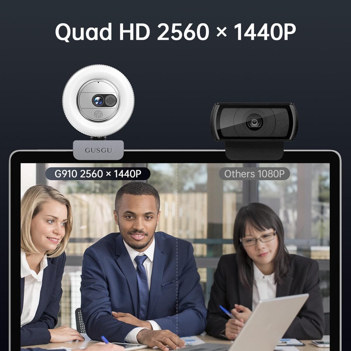1752346743 gusgu g910 2k quad hd webcam for pc with microphone light privacy cover web camera for desktop computerlaptopmacbook usb streaming camera.jpg