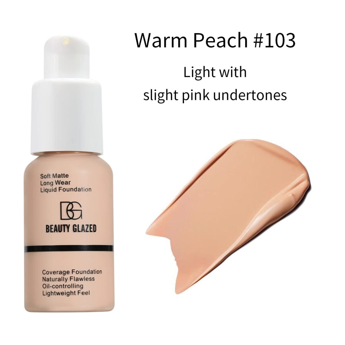 1752348901 beauty glazed soft matte silky full coverage liquid foundation multi use buildable lightweight feel oil control longwear naturally flawless coverage 103 warm peach.jpg