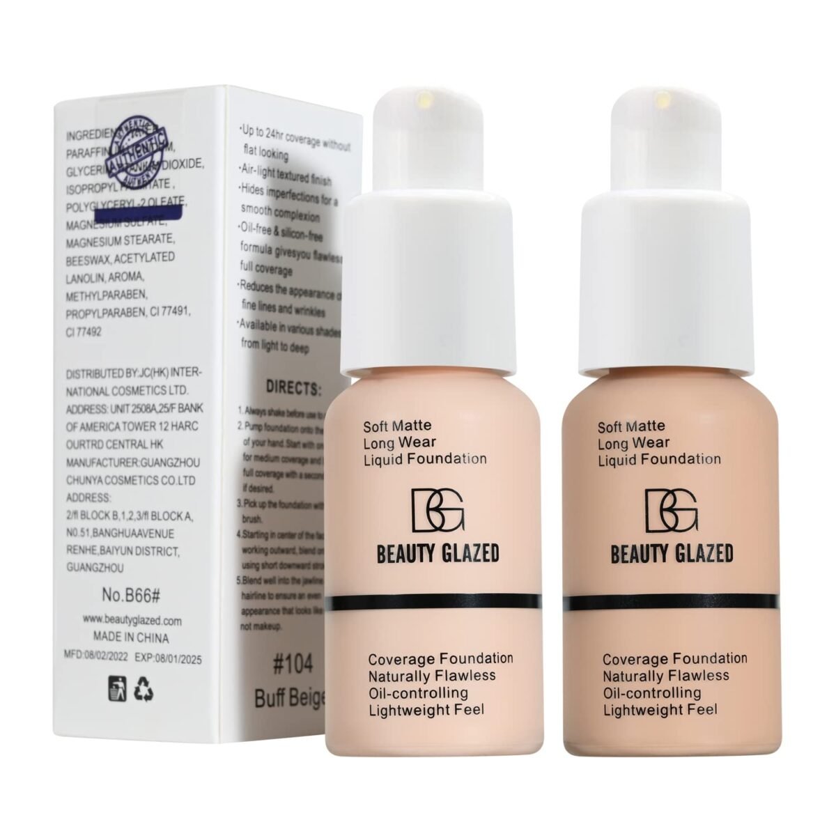 1752348902 beauty glazed soft matte silky full coverage liquid foundation multi use buildable lightweight feel oil control longwear naturally flawless coverage 103 warm peach.jpg