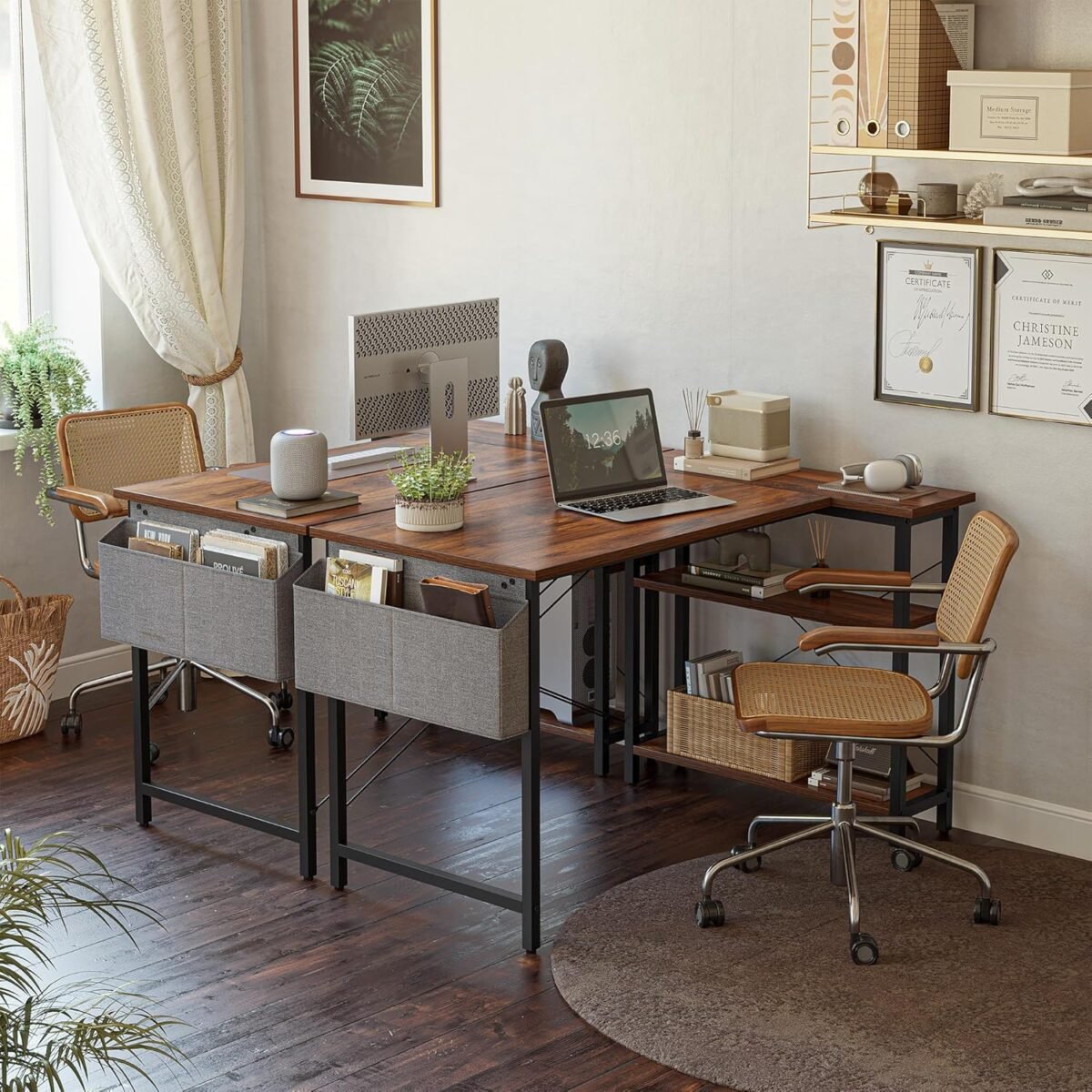 1752349251 cubicubi l shaped desk 47 inch computer desk with reversible storage shelves home office corner desk study writing table rustic brown.jpg