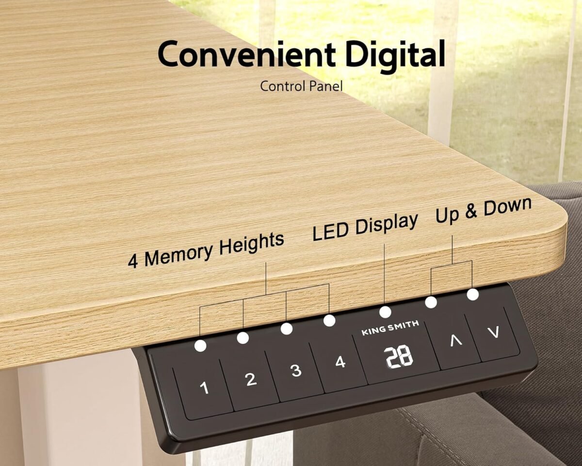 1752351103 48x24 inches height adjustable electric standing desk with 2 hooks for home office ergonomic sit stand up desk with splice board oak.jpg