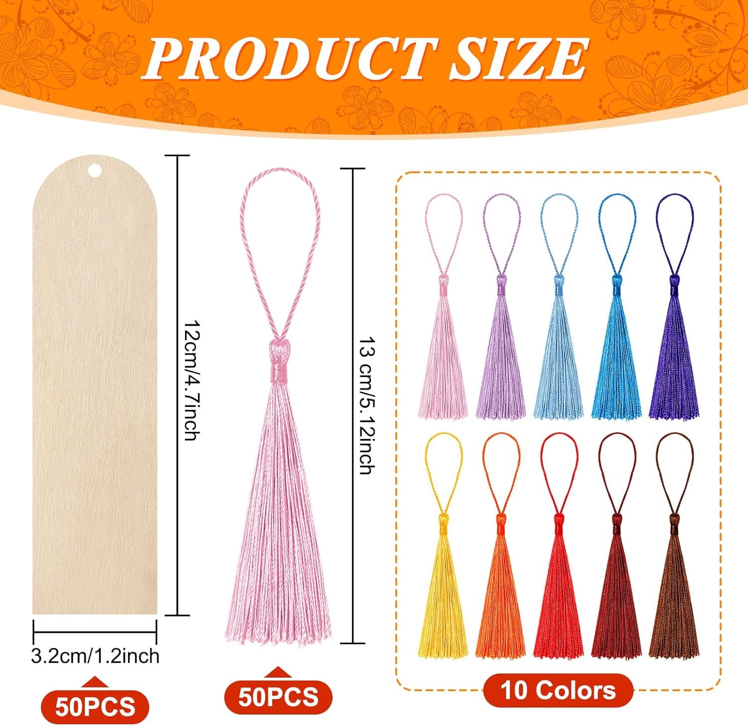 1752361437 ira pollitt 50 pcs unfinished wood bookmarks with 50 pcs colorful tassels diy bookmarks for christmas wedding birthday party decor.jpg