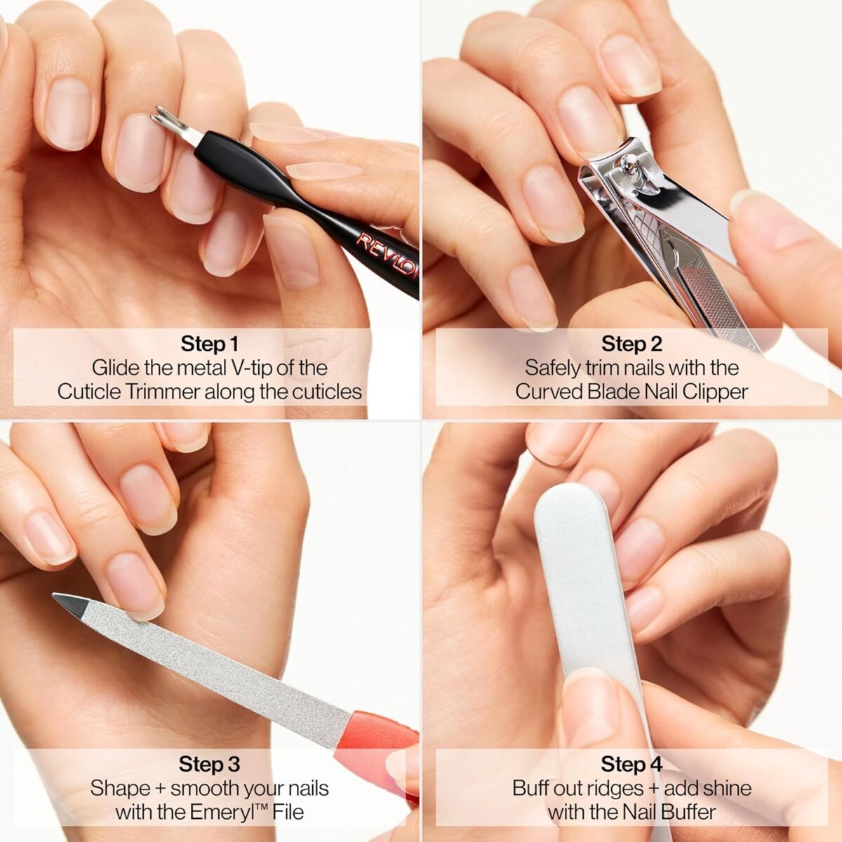 1752396961 revlon manicure essentials kit with travel case nail care set with dual ended cuticle trimmer curved blade clippers compact emeryl file buffer pack of 1.jpg