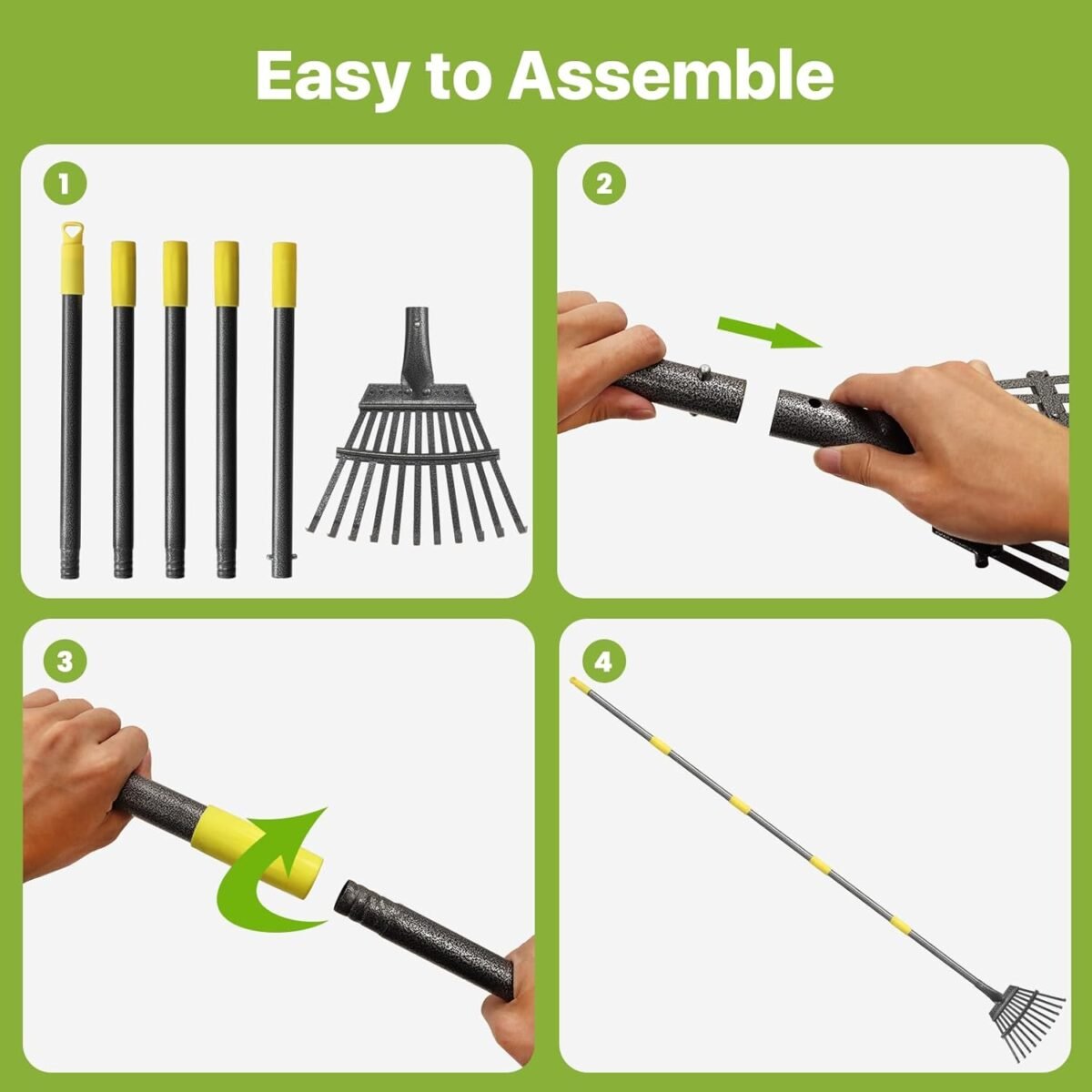1752465869 rake for leaves small leaf rake for garden 70 inch adjustable metal rakes tool with 11 steel tines for gardening yard shrub flower beds lawns.jpg