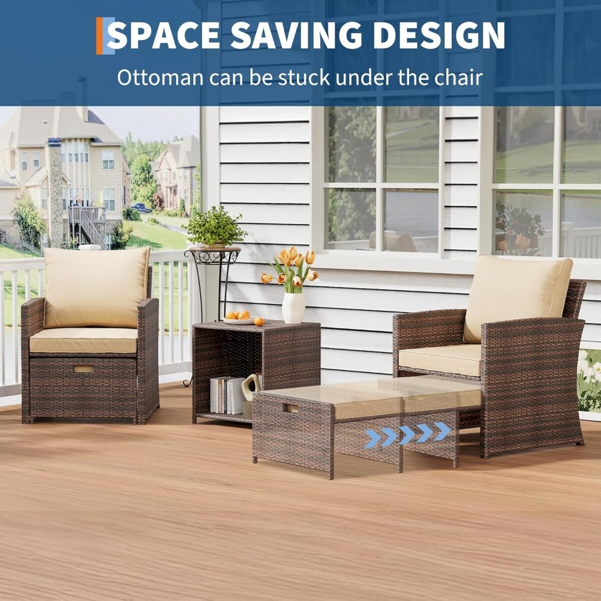 1752491461 5 piece high back patio conversation set with 2 ottomans and table all weather pe rattan lounge chairs with soft cushions perfect for balcony porch garden and poolside.jpg