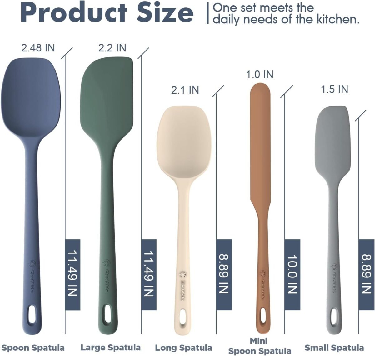 1752495241 5 pieces silicone spatula set food grade rubber spatula upgrade strong handle with ergonomic grip heat resistant up to 600°f for nonstick cookware cooking.jpg