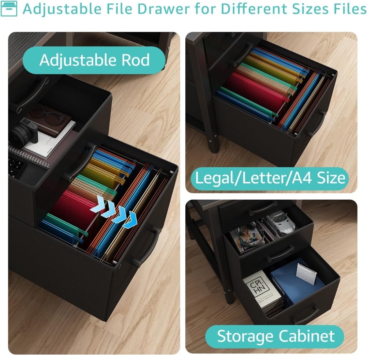 1752496032 lufeiya computer desk with file drawers cabinet 47 inch reversible home office desks with filing cabinet for small space gaming study writing table pc desks black.jpg