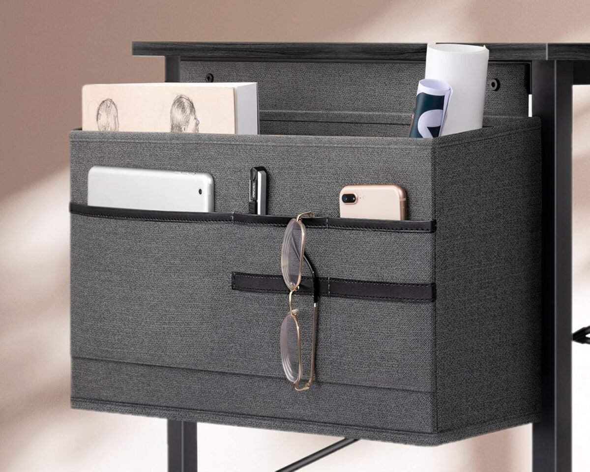 1752496325 kkl small desk with power outlets and usb port computer desk for home office gaming simple modern style writing desks with storage bag headphone hook 32 inch black.jpg