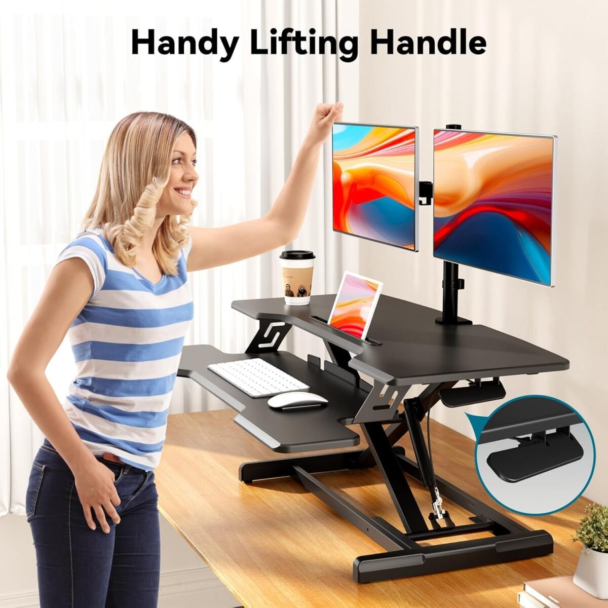 1752496710 35 standing desk converter height adjustable desktop riser with keyboard tray for two monitors sit to stand up computer workstation for home office black.jpg
