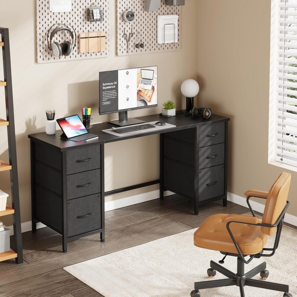 1752496836 63 office desk with 6 fabric file drawers file drawer organization computer work desk study writing table home office workstation black.jpg