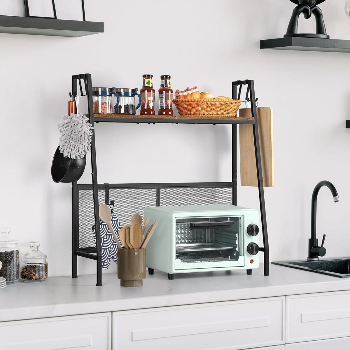 1752496953 desktop shelf organizer 2 tier desk shelf for top of desk small desktop monitor stand riser with 5 hooks for home office dorm kitchen rustic brown.jpg