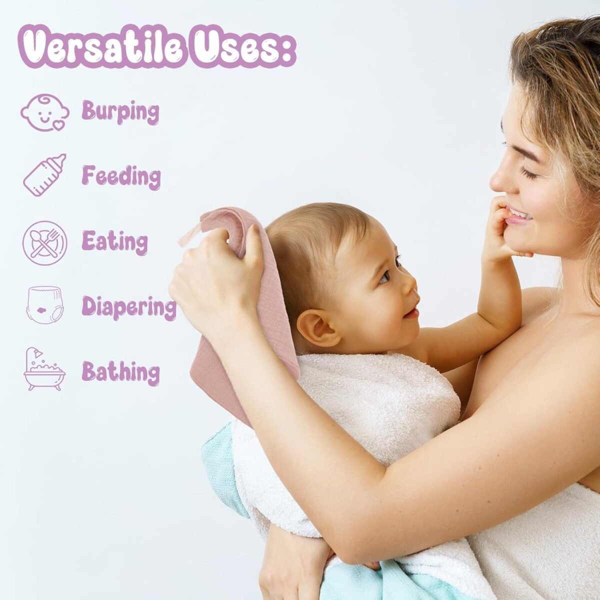 1752498748 12pcs baby muslin washcloths for unisex cotton wash cloth set for baby face body absorbent comfy soft towels set unisex face towel for newborn infants kids girls boys.jpg