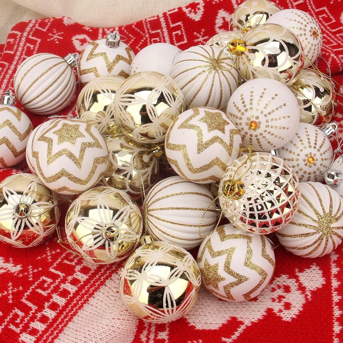 1752499022 joyin 30 pcs 2.36 christmas balls ornaments gold white assorted christmas hanging ornaments shatterproof balls decor for xmas tree wreath garland holiday indoor party.jpg
