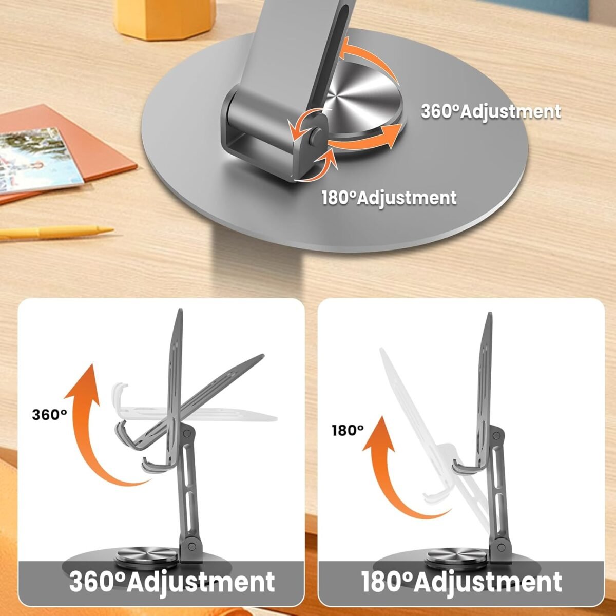 1752499180 universal metal cell phone stand multi angel adjustable 360° rotation non slip metal phone stand compatible with iphone 16 pro max and all smartphones greygrey.jpg