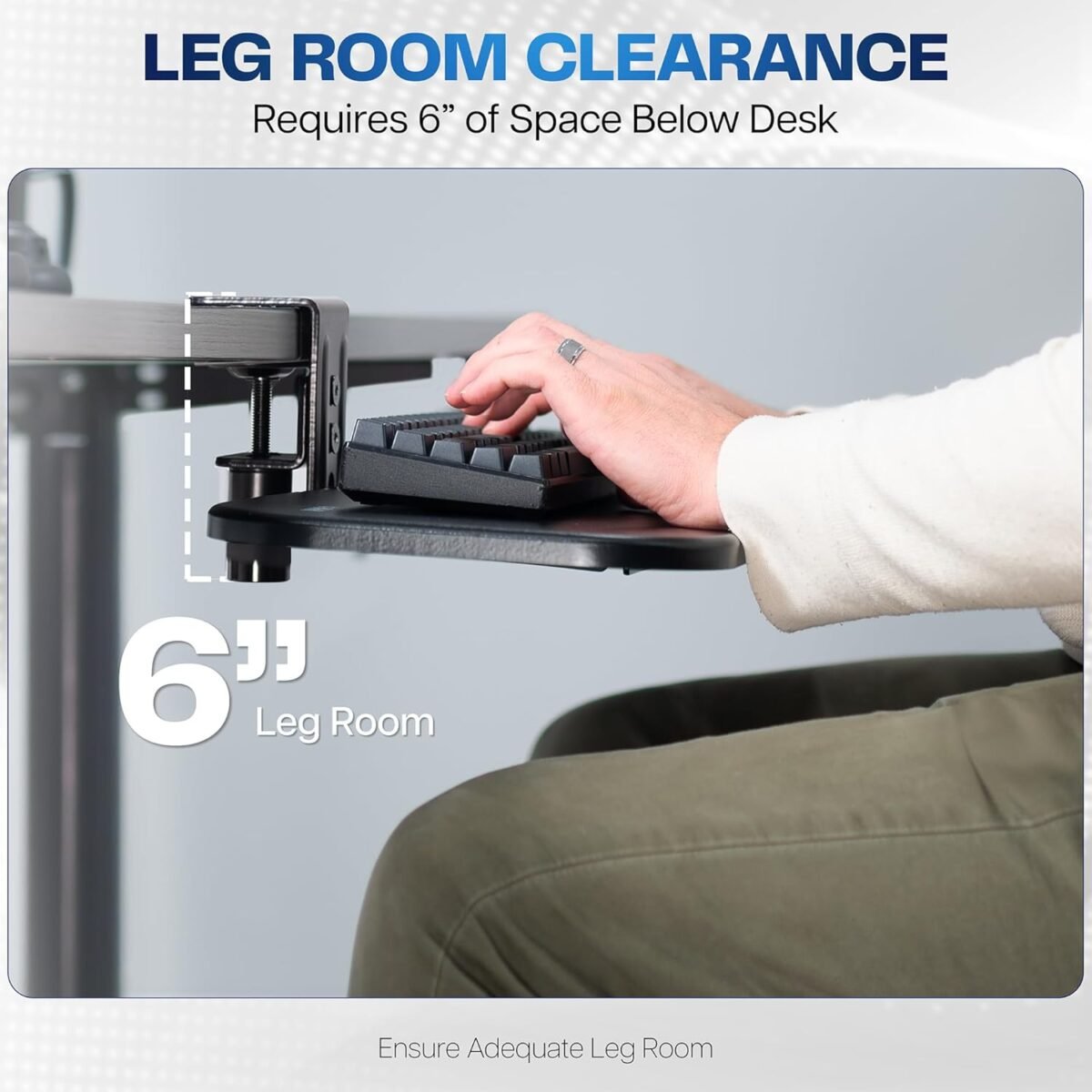 1752502613 vivo clamp on 23 x 10 inch rotating computer keyboard and mouse tray extra sturdy desk swivel clamp ergonomic typing black mount kb04cb.jpg