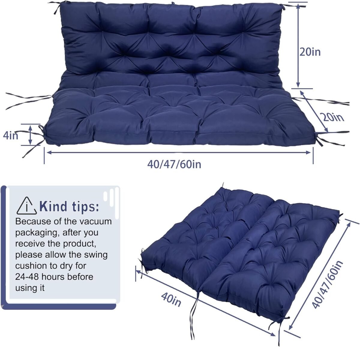 1752502615 replacement swing cushions for outdoor furniture 2 3 seater waterproof porch bench cushions with ties and backrest 4 thick patio swing chair cushion for garden backyard.jpg