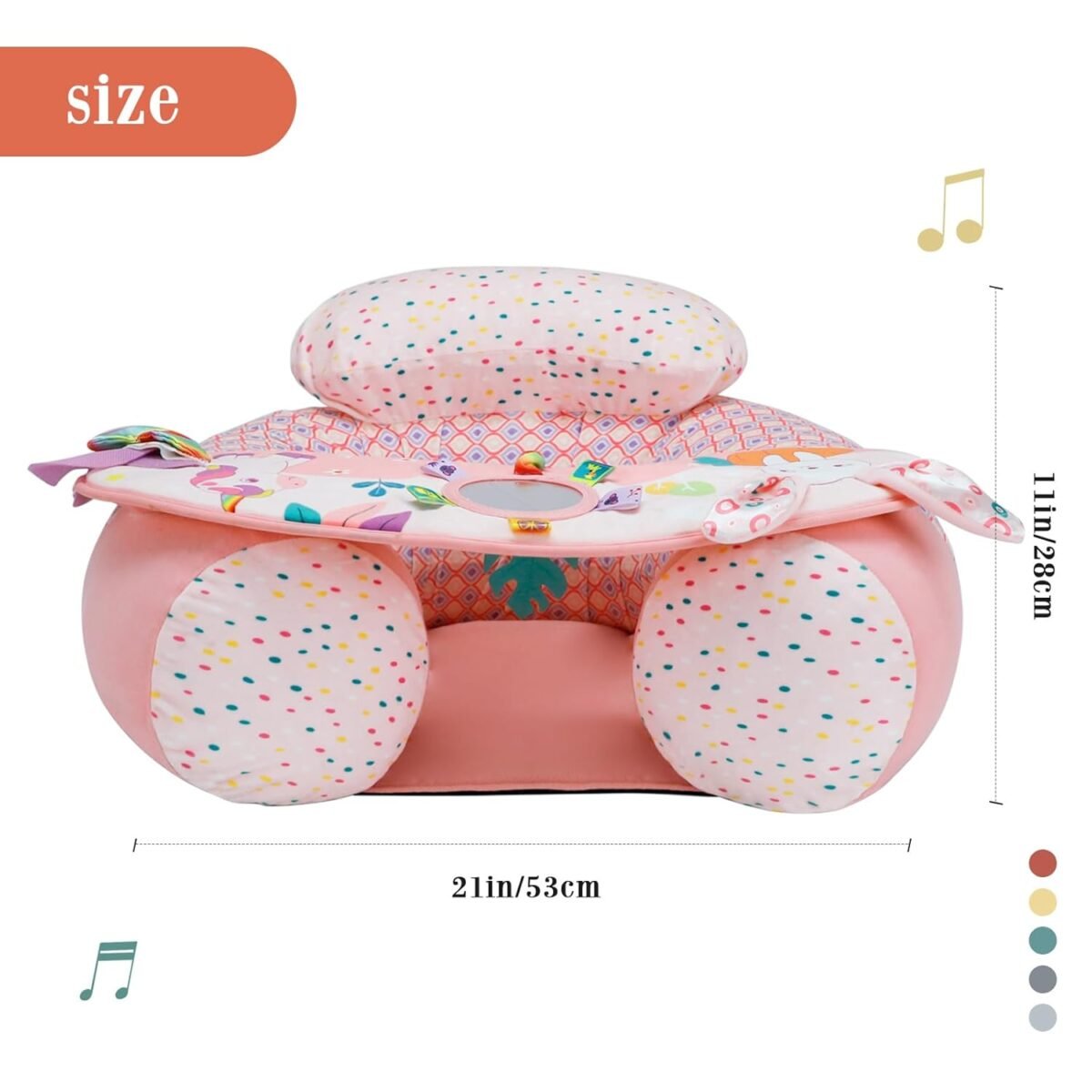1752503719 baby donut sit me up floor seat for 3 36 months inflatable baby seat with cover activity chair for sitting up sensory tray suitable for development unicorn.jpg