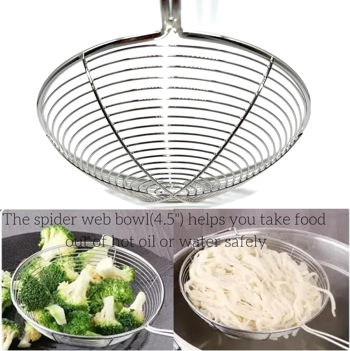 1752516325 13.7 inch spider strainer skimmer stainless steel pasta strainer spoon for cooking and frying wire skimmer ladle kitchen utensils fryer scoop spoon.jpg