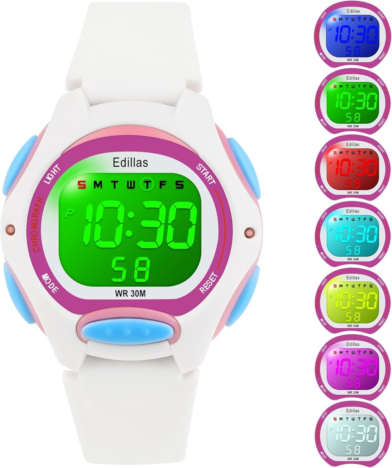 1752525953 edillas kids watches digital girls boys 7 colors waterproof wristwatches for child sport outdoor multifunctional with stopwatchalarm watch for kids ages 4 12.jpg