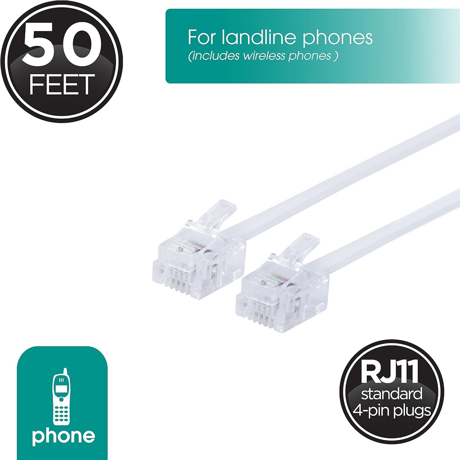 1752589626 power gear telephone line cord 50 feet phone cord modular jack ends works for phone modem or fax machine for use in home or office white 76530.jpg