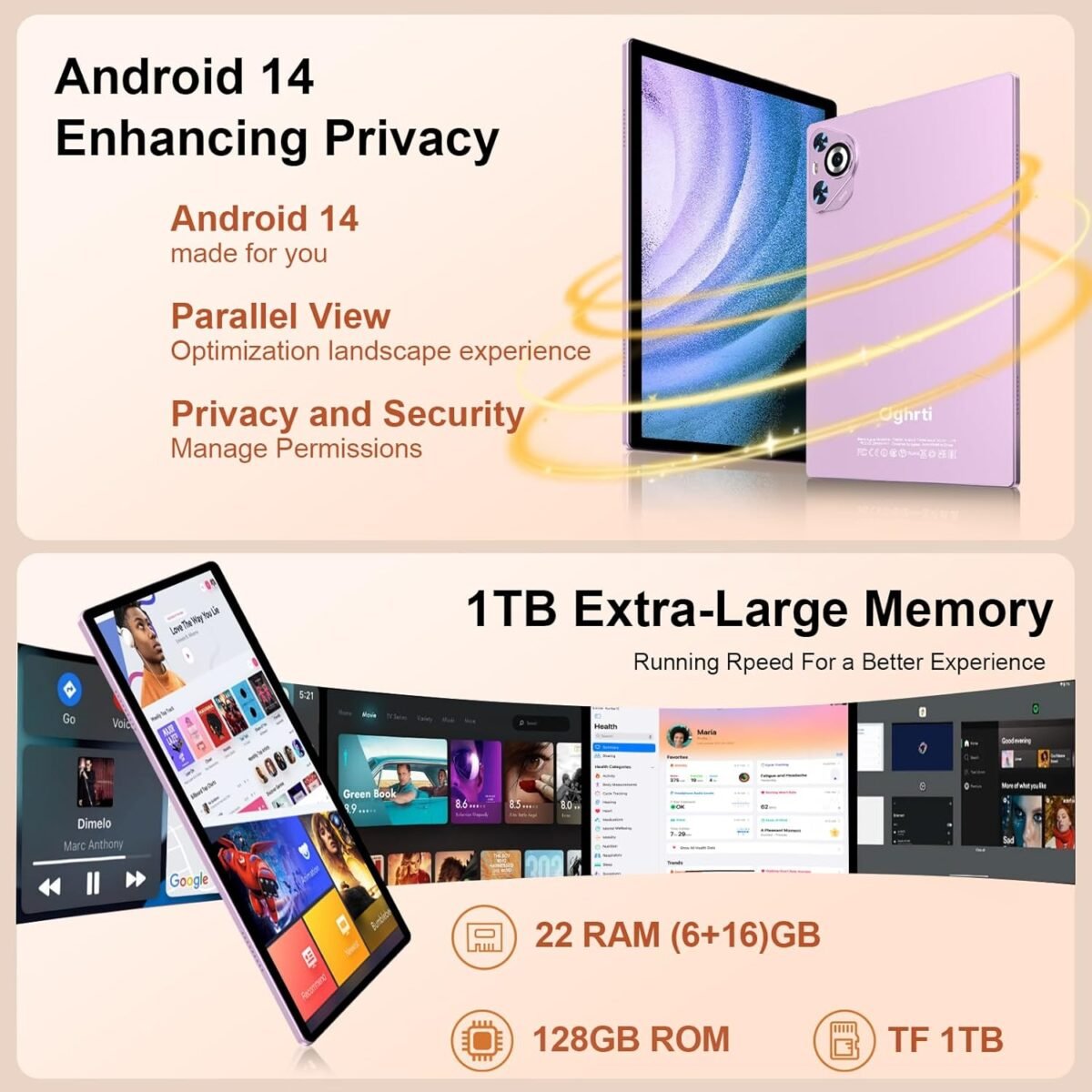 1752596075 2025 android 14 tablet 22gb ram128gb rom1tb expand 8000mah battery 10.1 inch touchscreen octa core cpu 2 in 1 tablet with keyboardmouse support bt5.0 gps wifi purple.jpg