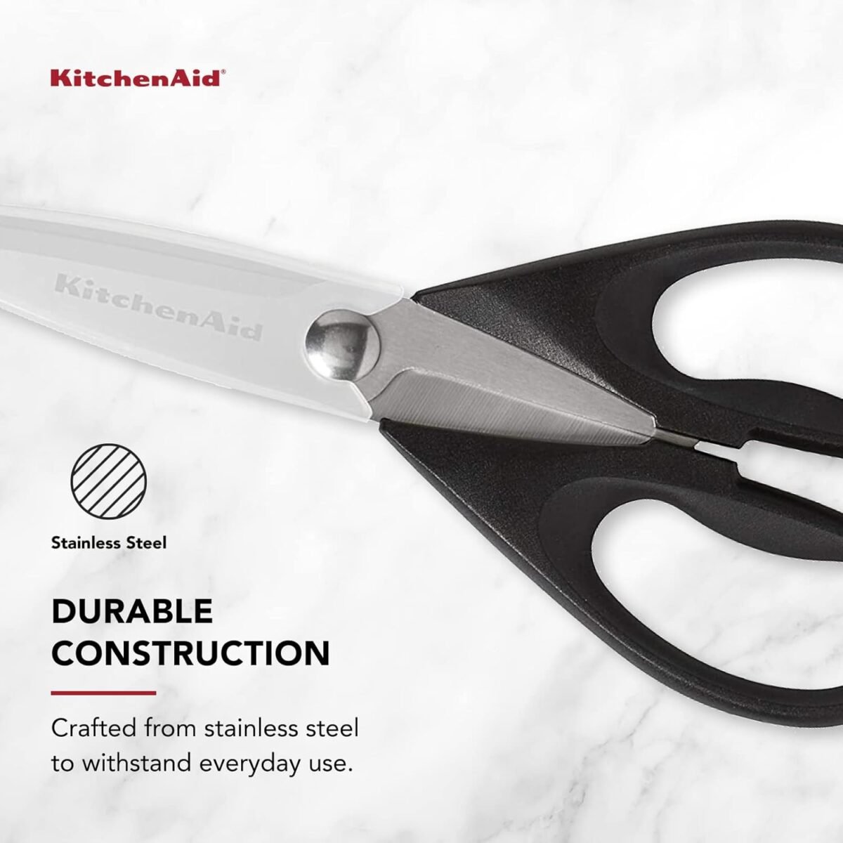 1752606600 kitchenaid all purpose kitchen shears with protective sheath durable stainless steel scissors dishwasher safe soft grip comfort handle 8.72 inch black.jpg