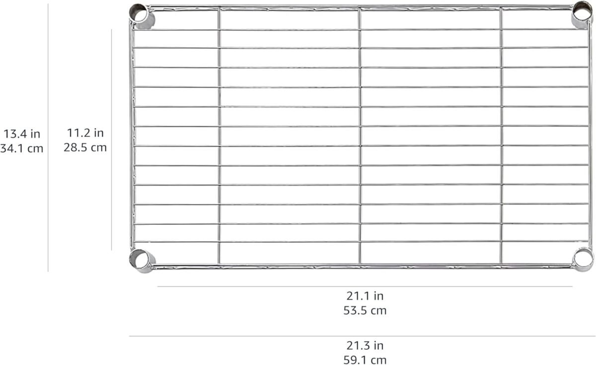 1752608546 amazon basics 4 shelf adjustable storage shelving unit 200 pound loading capacity per shelf steel organizer wire rack 13.4d x 23.2w x 48h chrome.jpg