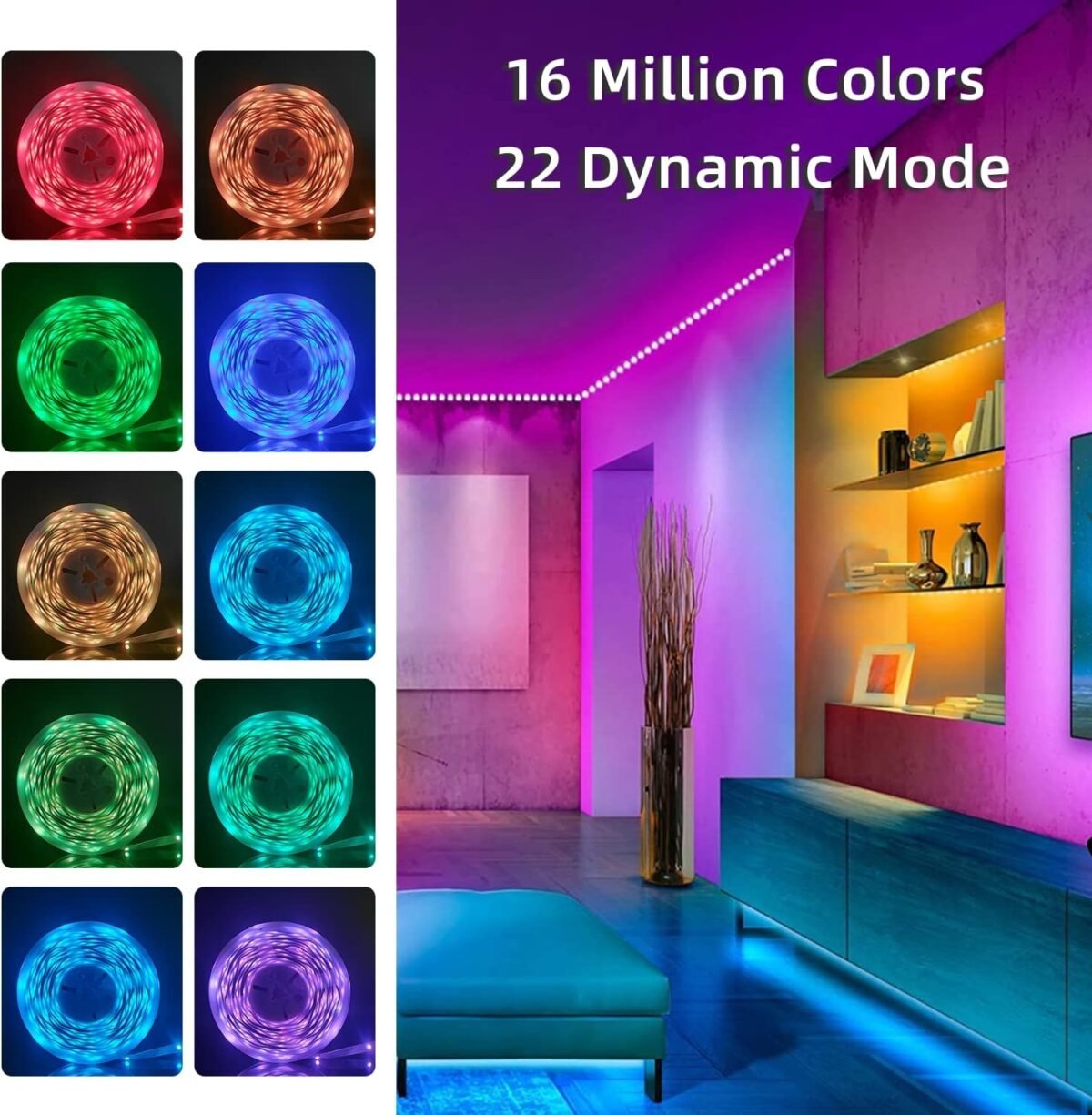1752653797 100ft smart led strip lights rgb sync to music with 40 key remote controller led lights for bedroomchristmas lights decration multi colored 100ft.jpg