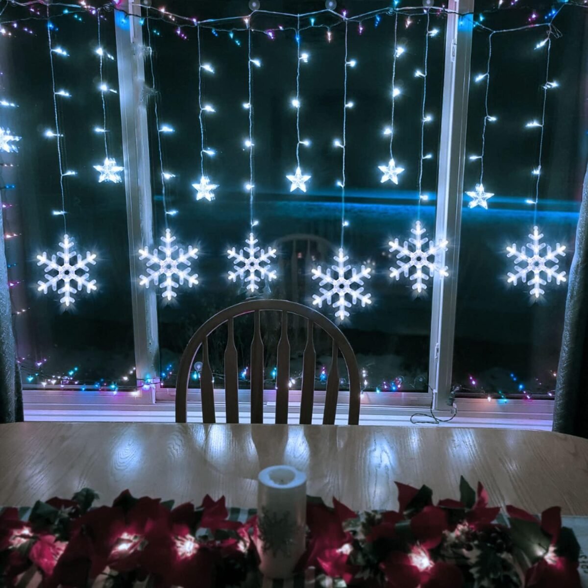 1752660370 snowflake christmas lights 126 led curtain lights with 8 flashing modes hanging icicle decor for holiday windows.jpg