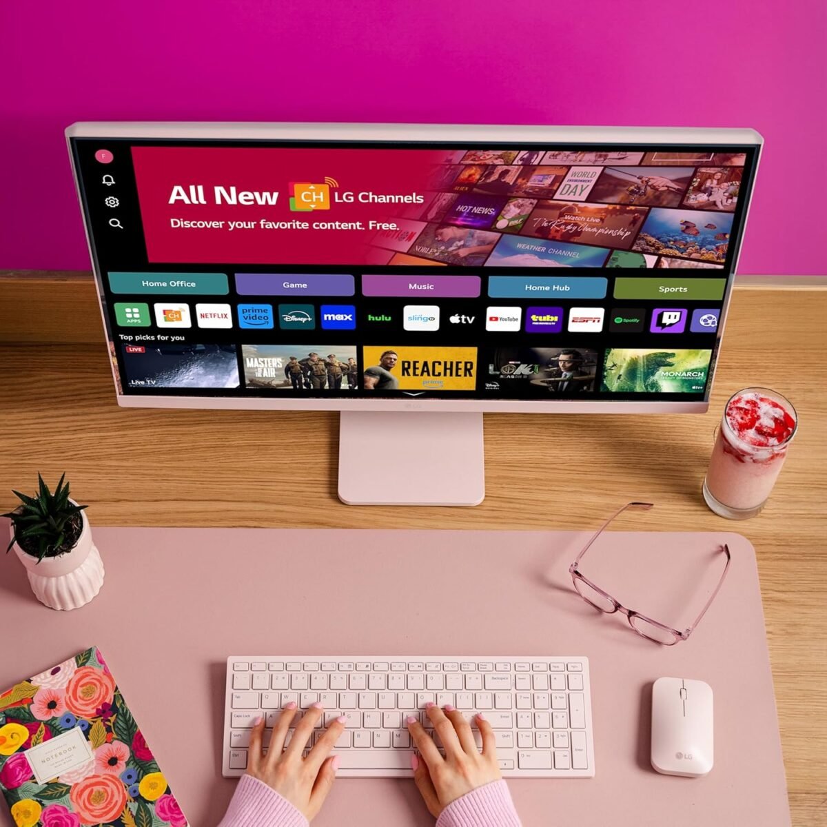 1752661832 lg 27sr5bf p 27 inch fhd 1920x1080 smart monitor with streaming tv webos wireless keyboard mouse hdr10 ips display webos speaker thinq app remote control pink.jpg