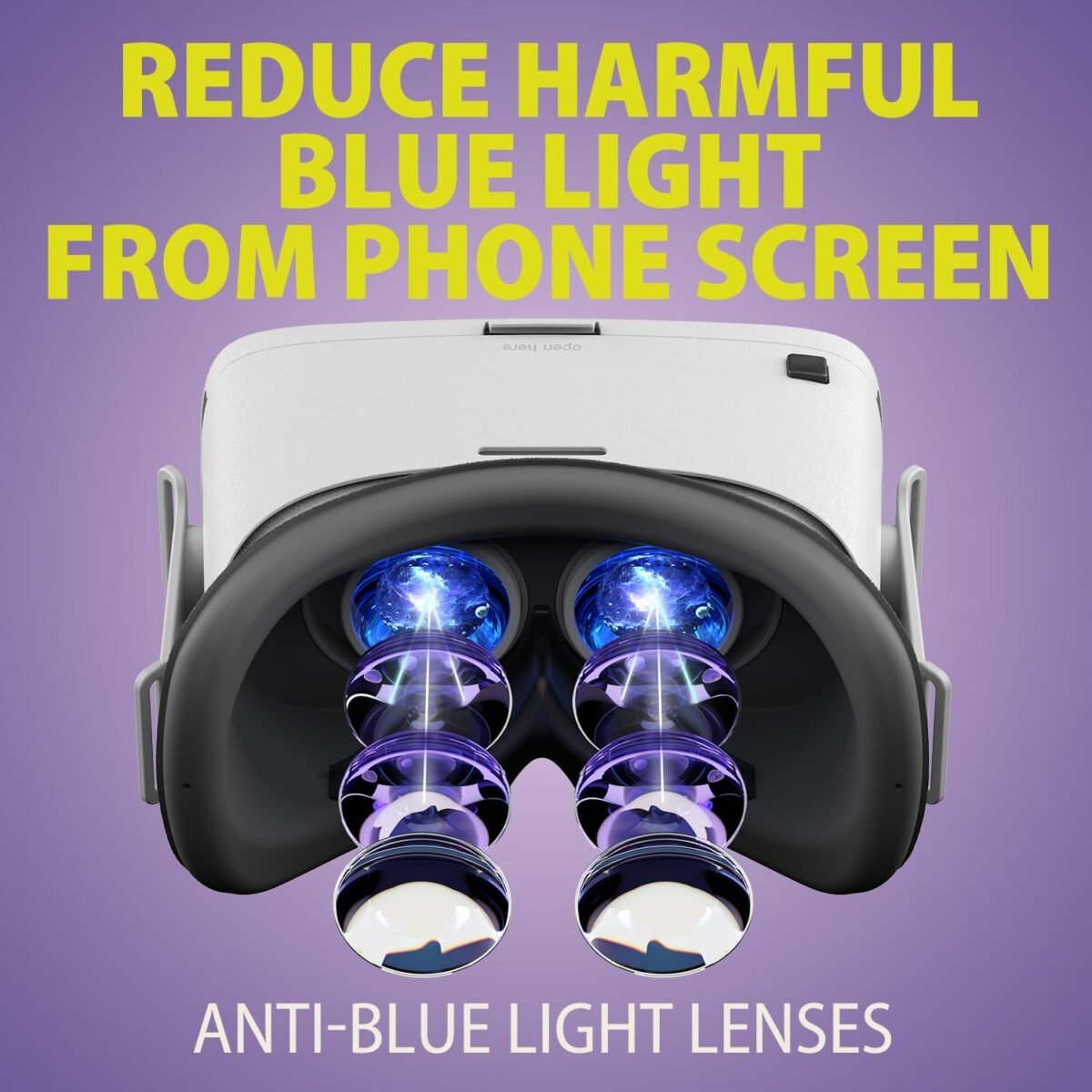 DESTEK V5 VR Headset for Phone with Controller, Anti-Blue Eyes Protected HD Lenses, 110° FOV Virtual Reality Headsets VR Goggles for iPhone 16/15/14/13/12/11, Samsung, Android - White - Image 4