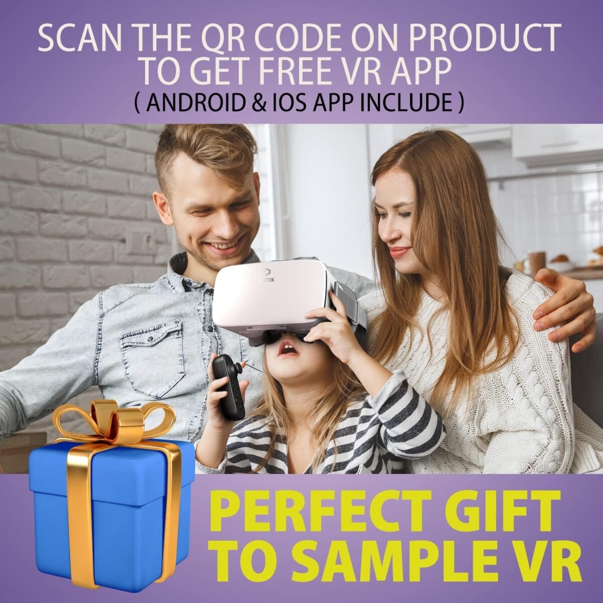 DESTEK V5 VR Headset for Phone with Controller, Anti-Blue Eyes Protected HD Lenses, 110° FOV Virtual Reality Headsets VR Goggles for iPhone 16/15/14/13/12/11, Samsung, Android - White - Image 6