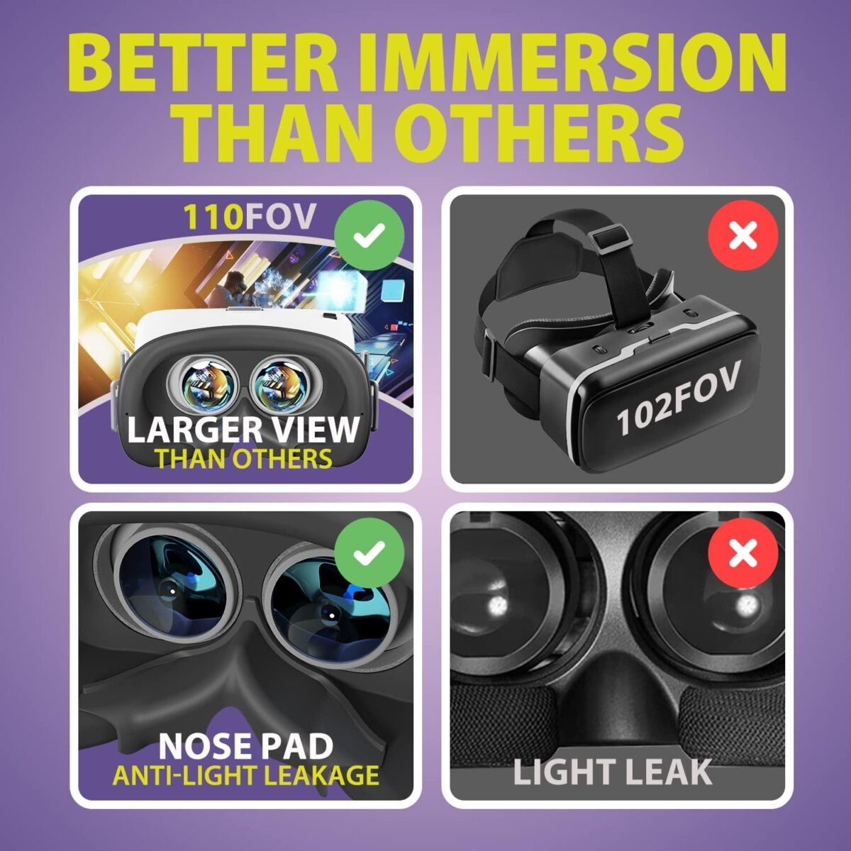 DESTEK V5 VR Headset for Phone with Controller, Anti-Blue Eyes Protected HD Lenses, 110° FOV Virtual Reality Headsets VR Goggles for iPhone 16/15/14/13/12/11, Samsung, Android - White - Image 7