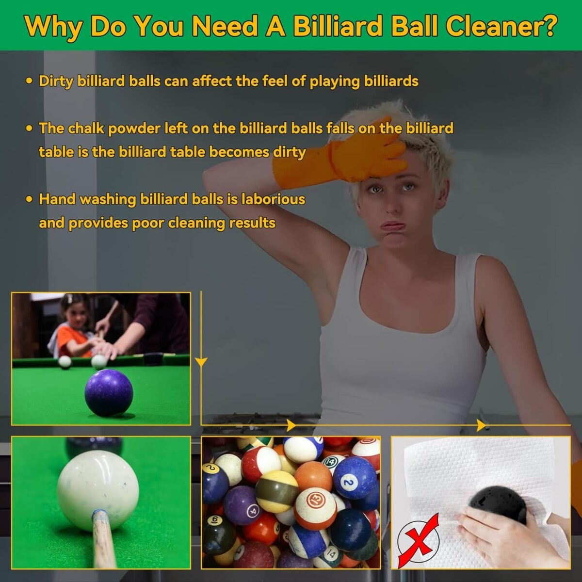 Upgraded Billiard Ball Cleaner and Polisher, Billiard Ball Cleaner, Pool Ball Cleaner for 16 Billiard and Snooker, Balls British and American Dual Use 110V, Automatic Pool Ball Cleaner - Image 3