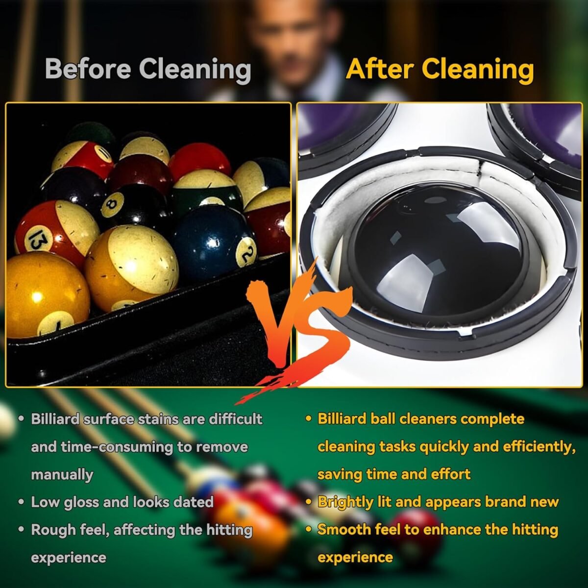 Upgraded Billiard Ball Cleaner and Polisher, Billiard Ball Cleaner, Pool Ball Cleaner for 16 Billiard and Snooker, Balls British and American Dual Use 110V, Automatic Pool Ball Cleaner - Image 4
