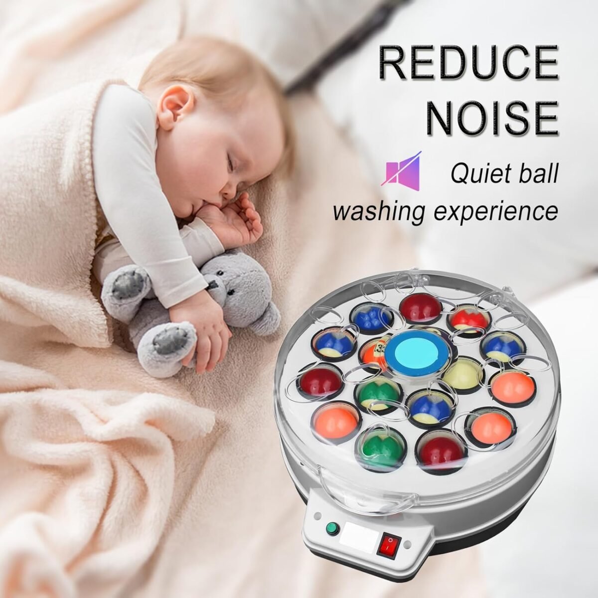 Jueraori 16 Balls Billiard Ball Cleaner and Polisher, Automatic Pool Balls Cleaning Machine, Snooker Polishing Washing Machine for Private Billiard Rooms Clubs Clubhouses - Image 5