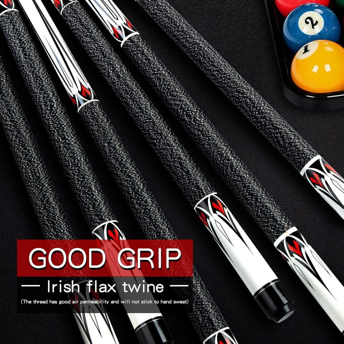 Pool Cue Stick - 58 inch Maple Billiard Pool Stick, 19/20/21 oz 1/2 Maple Pool Cue Stick Kit, 2-Piece Billiard Pool Cue Stick - Image 6