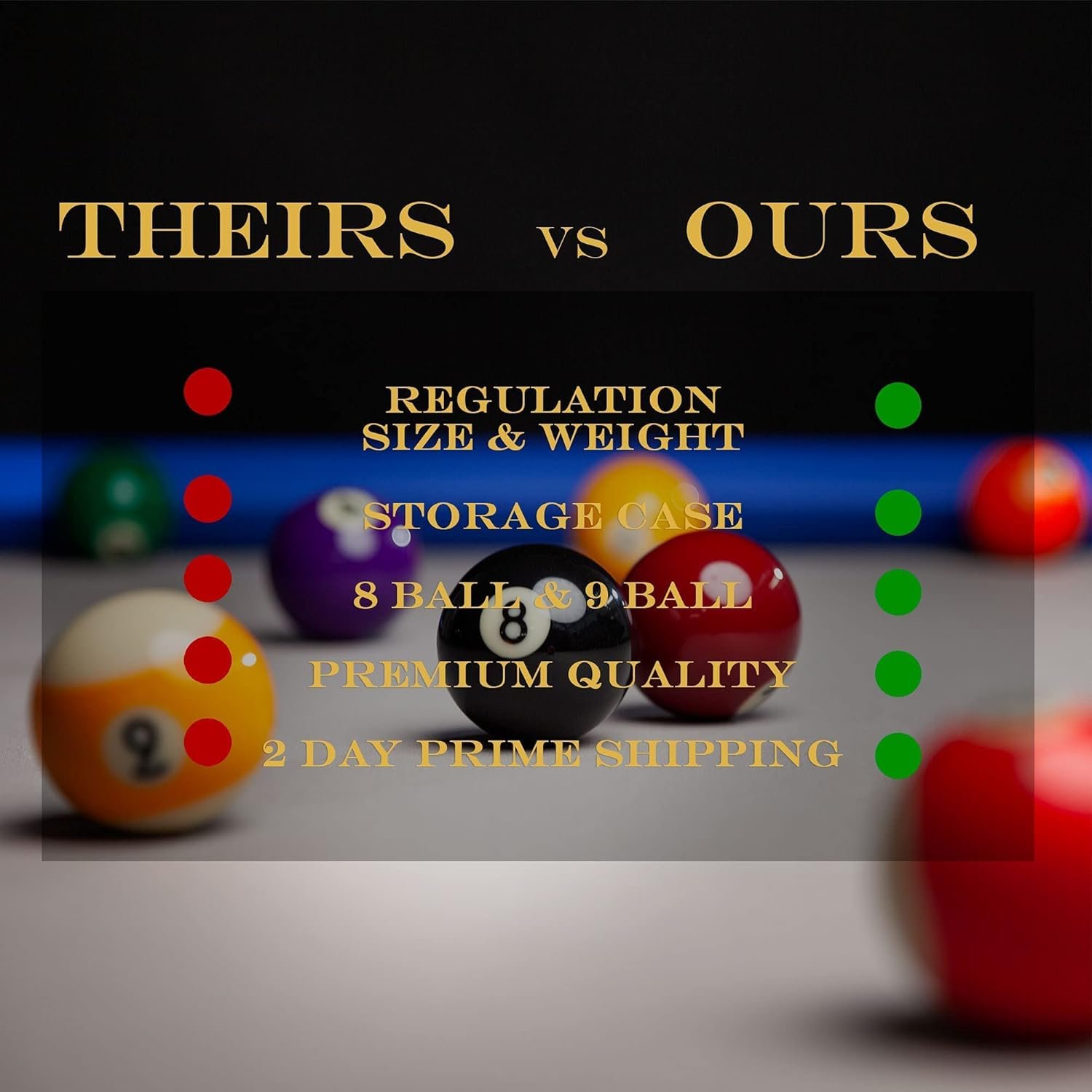 Pool Balls Billiard Set - Regulation Size - 17 Pc Professional Pool Set w/ Cue Ball and Sleek Black and Silver Case - Multi Colored - Ball Size 2.25" 57.15mm - Image 10