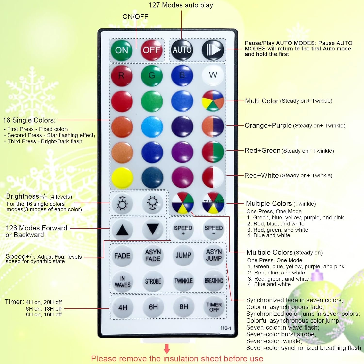 9" Christmas Tree Topper Star, RGB LED Lighted Star Tree Topper w/Remote Control, 128 Light Modes, Dimmable, Timer, USB Plug in, Color Changing Treetop for Xmas Holiday Party Gift Decorations - Image 5